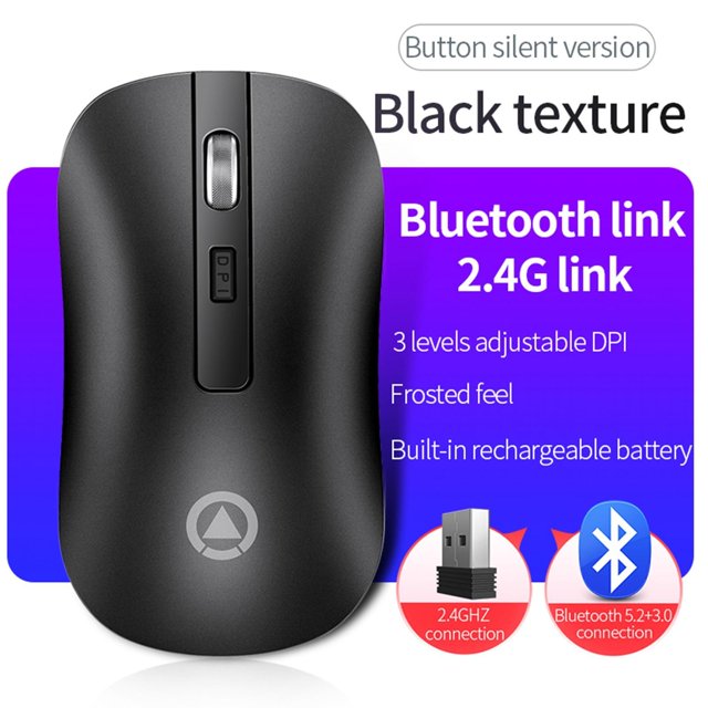 Ratón de oficina inalámbrico A8, silencioso, portátil, cuerpo , tamaño , carga USB, ratón de escritorio para portátiles, teléfonos, Bluetoth3.0 y 5.2 shamjiam Ratón de oficina inalámbrico