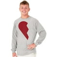 thumbnail image 4 of Other Half Heart Cute Matching Set Plus Size Long Sleeve Graphic Tee Shirt Brisco Brands 3X, 4 of 6