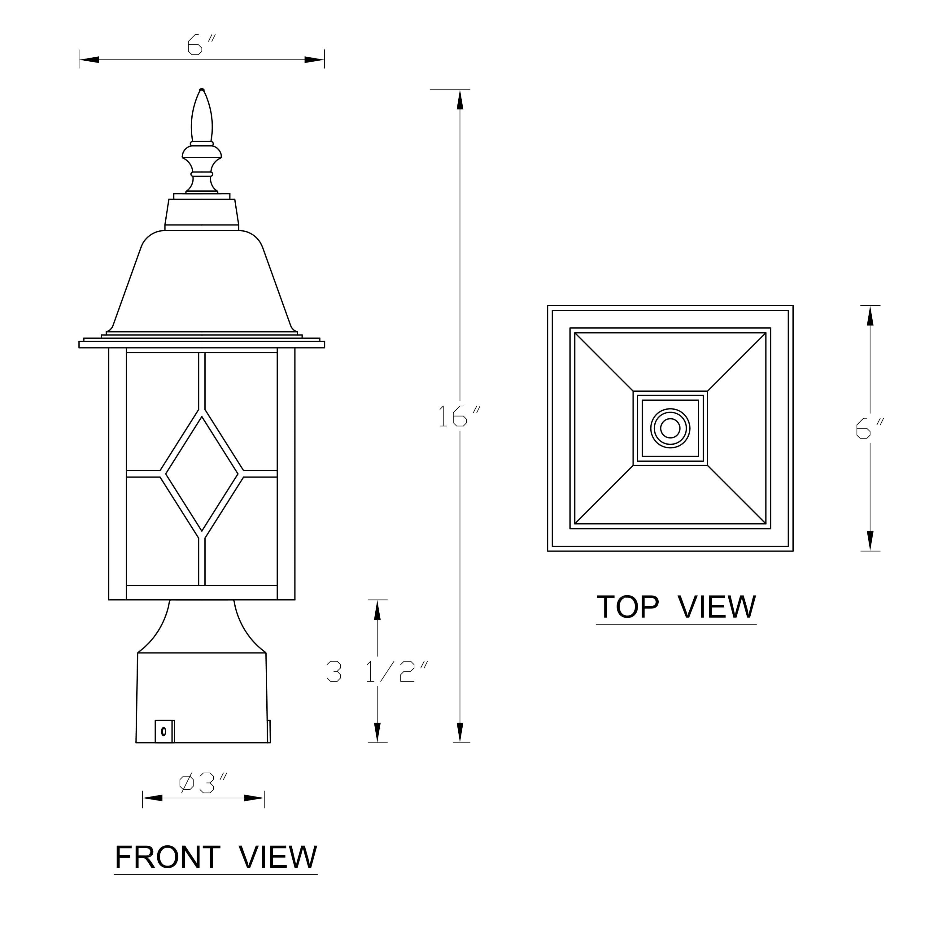 C Cattleya 16in Oil-Rubbed Bronze Outdoor Post Light with Seeded Glass for Walkway, Backyard or Garden