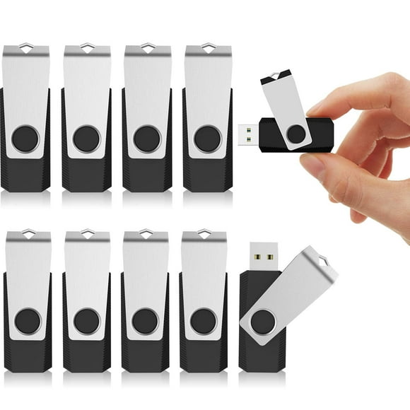KEXIN Lot de 10 Clé USB - 64 Go avec Pivot, Noir (64 Go, Lot de 10)