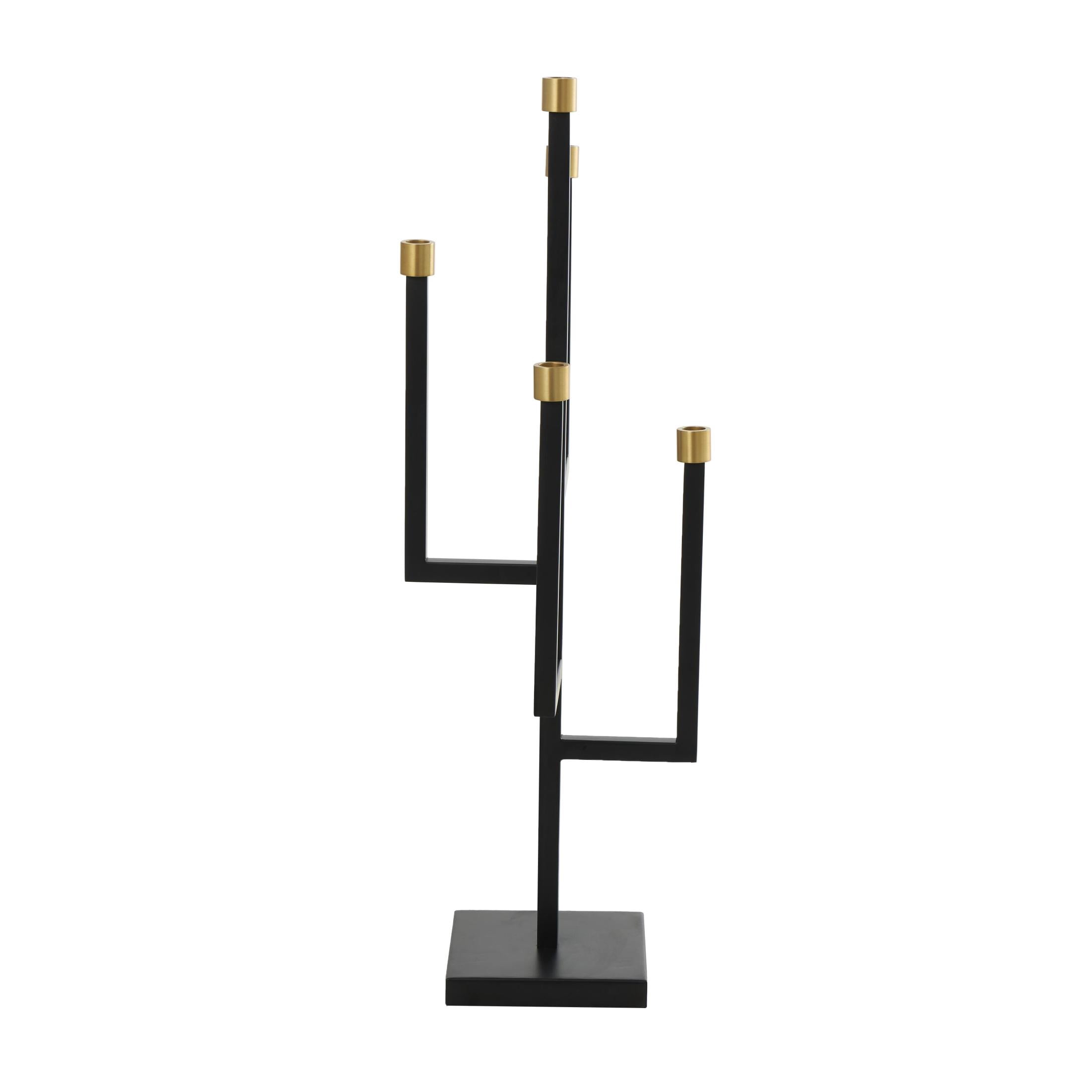 DecMode 5 Holder Black Metal Candelabra