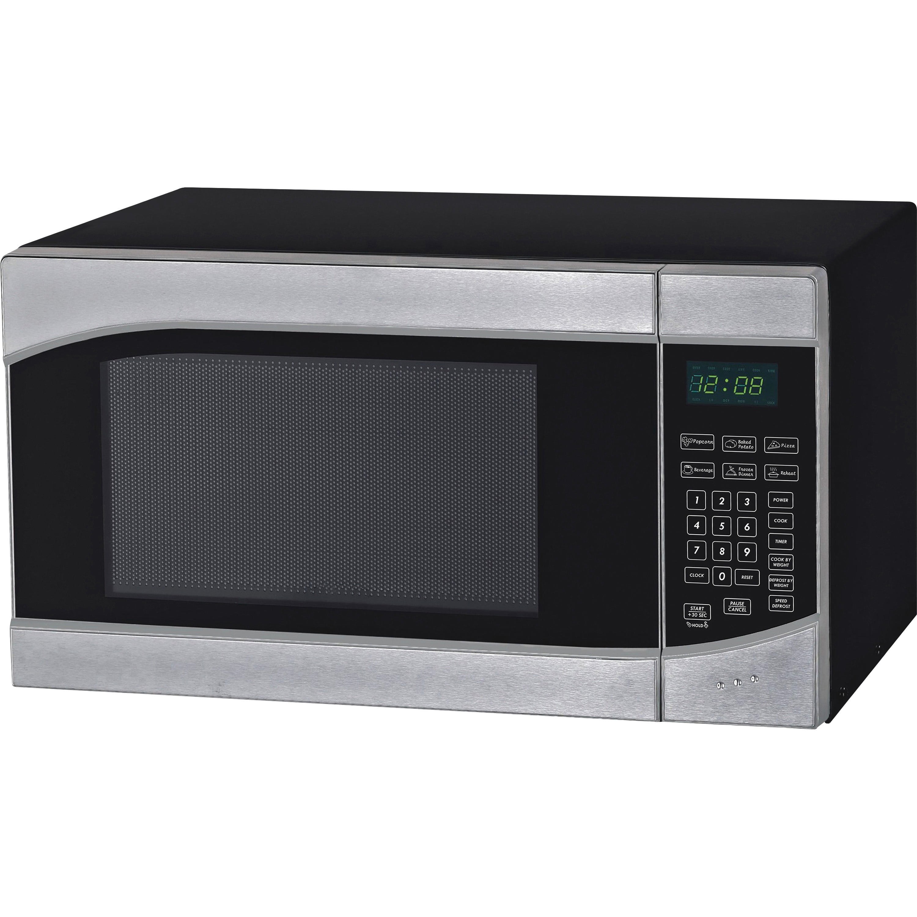 Avanti MT9K3S 0.9 Cubic Foot Microwave Oven, Stainless Steel, Black