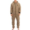 thumbnail image 4 of SWSMCLT Men's Long Sleeve Onesies Warm Thick Zipper Winter Onesie Pajamas Soft One Piece Polar Fleece Hooded Sleepwear Light Yellow Large, 4 of 4