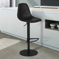 thumbnail image 2 of Armen Living  Melrose Grey Faux Leather Black Stainless Steel Adjustable Barstool, 2 of 10