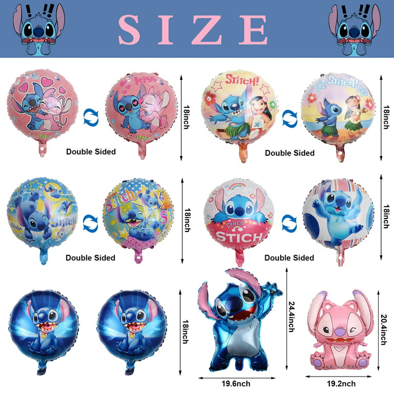 12pcs Lilo and Stitch Party Balloons for Theme Party Aluminum Film Balloons  suit Stitch Birthday Party Decorations
