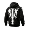 thumbnail image 5 of Yuncity Mens Hoodie Fall Winter Long Sleeve Fashion Casual Letter Skeleton Print Pullover Hoodies Sweatshirt Size L Black, 5 of 5