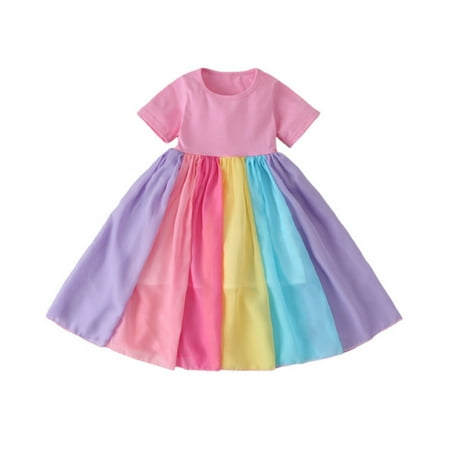 

1-6Y Rainbow Striped Short Sleeve Shirt/ Baby Girl Clothes/ Baby Dress/ Baby Girls Clothing/ Baby Girl/ Baby Clothes for Girls