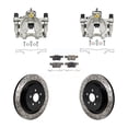 thumbnail image 1 of Transit Auto Rear Disc Brake Coated Caliper Drilled Slotted Rotors and Ceramic Pads Kit for Car 2019-2022 Lincoln Nautilus FWD with Vented KCD-100699T, 1 of 11
