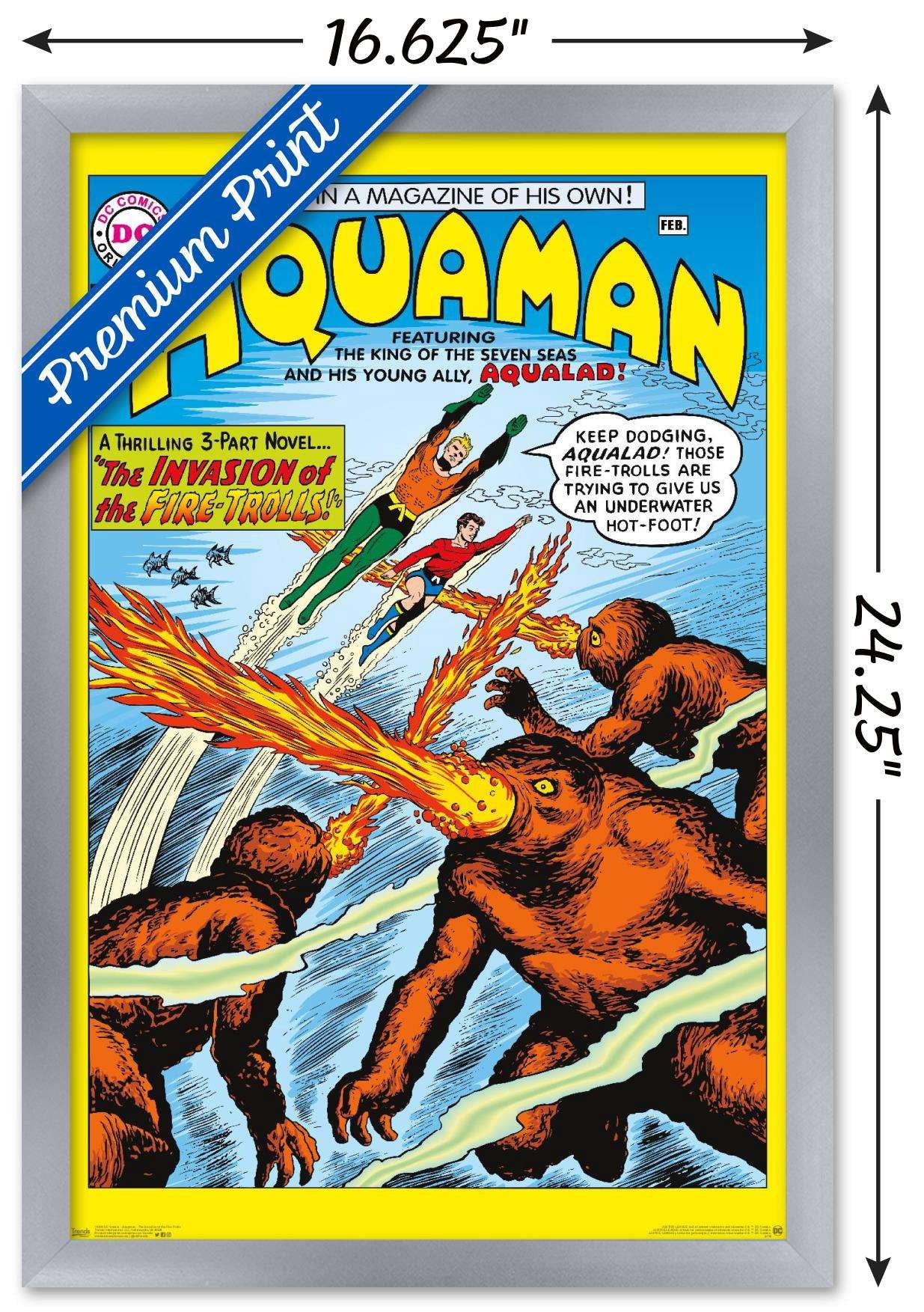 DC Comics - Aquaman - The Invasion of the Fire-Trolls Wall Poster, 14.725" x 22.375" Framed