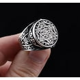 thumbnail image 3 of Roarsilver Seal of Solomon-Star of David Ring-Handmade Mens Ring-Agate Stone Ring-Signet Ring Mens-Jewelry Gift For Mens-Silver Rings for Men-Agate Wedding Ring | 13.5, 3 of 5