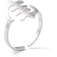 thumbnail image 2 of 5Pcs Fishbone Personalized Cuff Ring Promise Rings for Women Anniversary Birthday Trendy Gift Size 9(18.9mm), 2 of 4