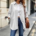 thumbnail image 2 of StSilkitty Button down Shirt Jacket for Women Long Sleeve Collared Shacket Coat with Pockets Fall Winter Outerwear, 2 of 6