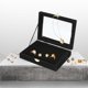 thumbnail image 5 of Caja de Bandeja para exhibición de anillos jinwen regalos con tapa transparente soporte para pendientes apilable negro, 5 of 8
