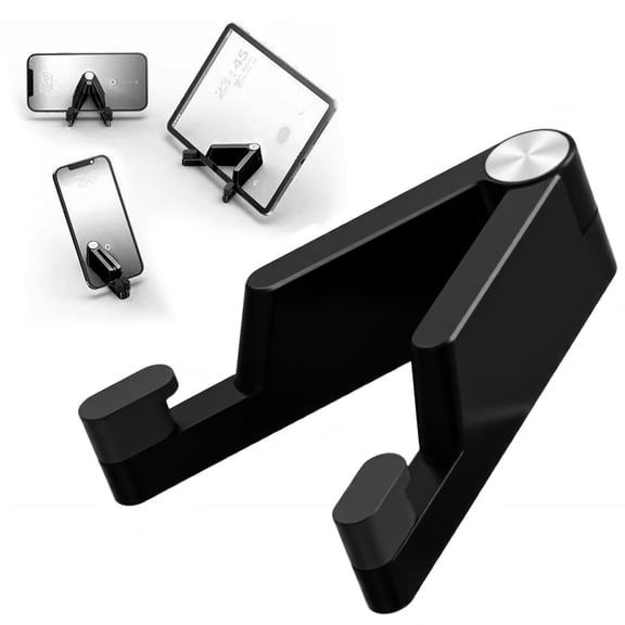 Dpter V-Shape Foldable Phone Tablet Stand, Aluminum Up to 17.1" Adjustable for Desk Travel - Black