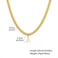 thumbnail image 5 of HIJONES Women's Men's Stainless Steel 26 Initial Alphabet Necklace Pendant Hip Hop Chunky Chocker Link Chains Gold H, 5 of 6
