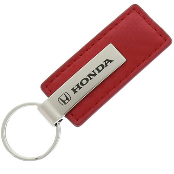 AutoGold Honda Red CF Carbon Fiber Leather Logo Key Chain Ring Tag Fob Lanyard Metal KC1552.HON