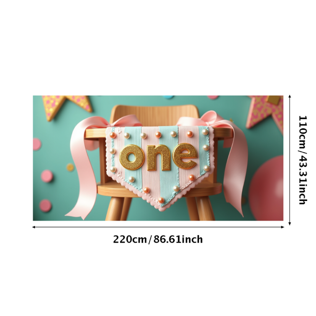 Glittery Gold One Banner for First Birthday Party, Party Decorations Backdrop Background Photography Props for Celebrations Photo Booth Decor