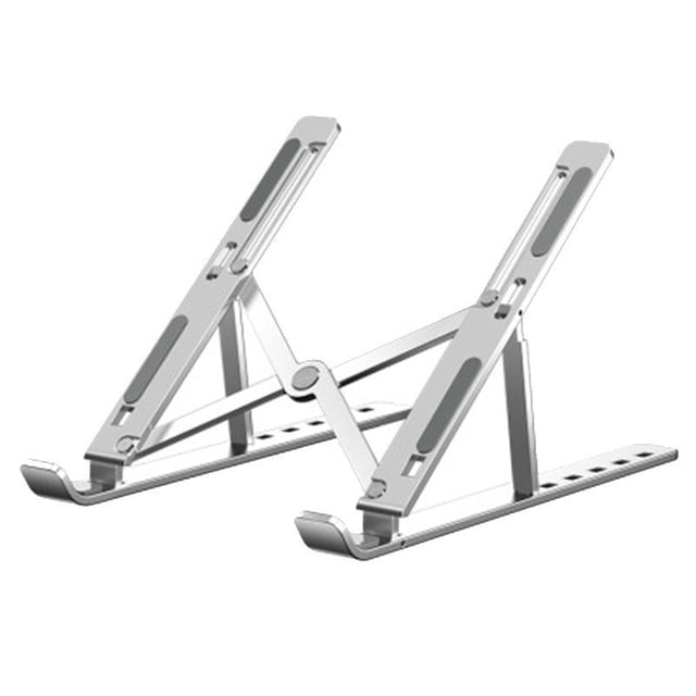 Soporte plateado para computadora portátil, altura ajustable de 6 niveles, escritorio de aluminio ventilado para computadora portátil, silicona antideslizante de 10-17 pulgadas