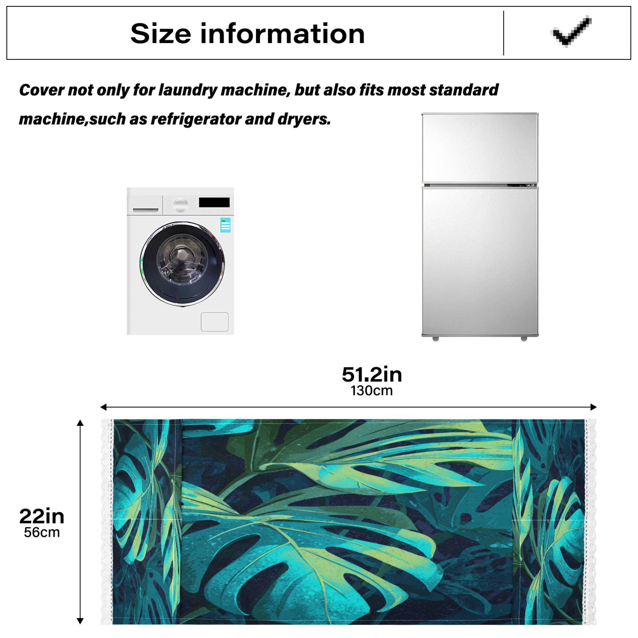 Wobogo Monstera Deliciosa Washing Machine Cover Dustproof Washer Dryer Cover Waterproof Laundry Room Decorative Protector