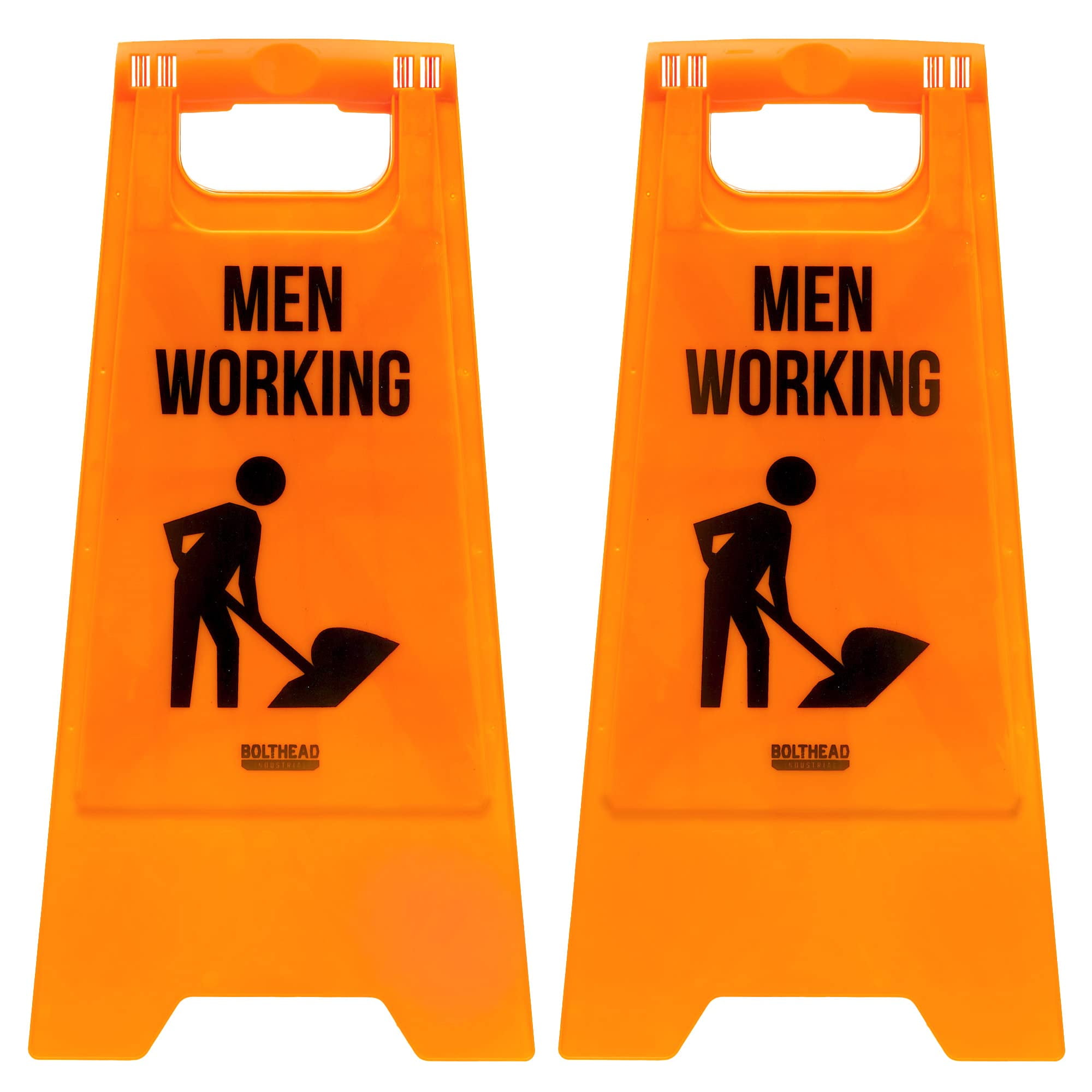 men at work orange sign