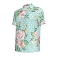 thumbnail image 2 of Balery Vintage Floral Printed Men’s Short Sleeve Polo Shirt, Midweight Men's Shirt,Golf Polo shirts -Medium, 2 of 9