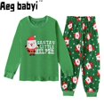 thumbnail image 2 of Conjunto de ropa navideña para niños y niñas, pijamas de manga larga para bebés y niñas, camisetas y pantalones, 2 uds., ropa de casa, 2 of 4