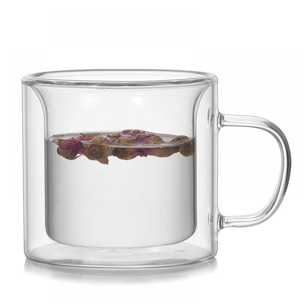 JoyJolt Cadus Glass Coffee Cups Double Wall - Set of 2 Insulated Mugs Tea  Glasses - 16-Ounces