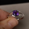 thumbnail image 2 of HeartsAndYou 1ct Natural Purple Amethyst Split Shank Engagement Ring 14k SOLID White Gold, 2 of 8