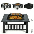 thumbnail image 1 of Gymax Foyer Extérieur Carré 3 en 1 de 32 Pieds' avec Gril BBQ, Housse de Pluie pour le Camping, 1 of 10