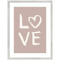 Amanti Art LOVE Light Pink Wood Framed Wall Art Print