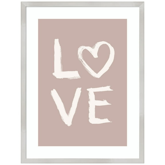 Amanti Art LOVE Light Pink Wood Framed Wall Art Print