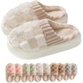 thumbnail image 1 of Chaussons à Carreaux Kawaii Unisexes Mignons et Moelleux pour la Maison, 1 of 5
