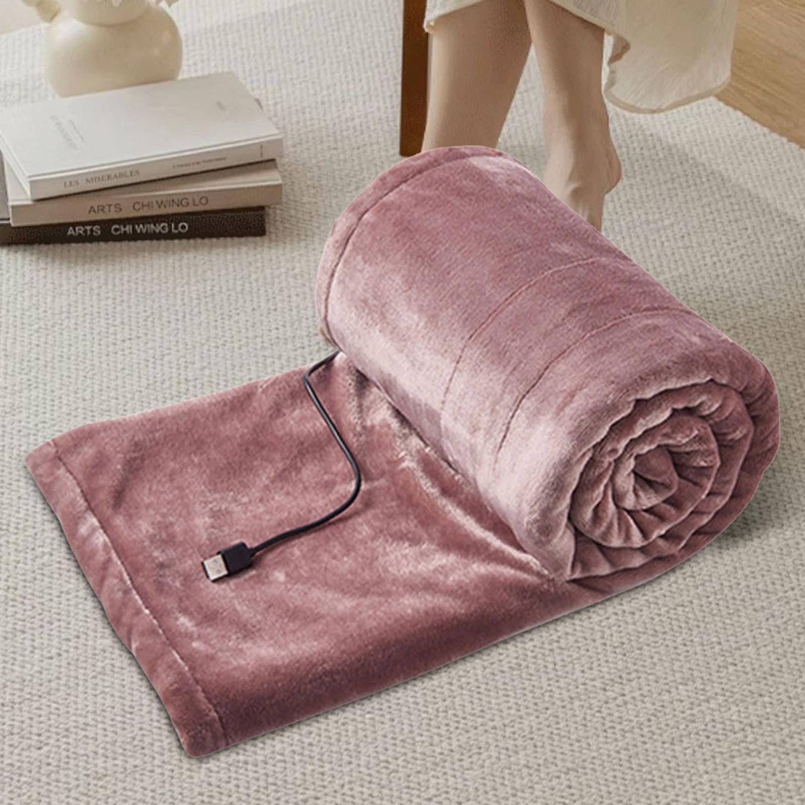 Heated Blanket for Camping, InsCrazy USB Flannel Blanket Heating Low Voltage Mattress Non Leakage Blanket Third Gear Temperature Regulation 160x85cm