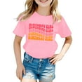 thumbnail image 1 of MEZZALL T-Shirt Décontracté à Lettres pour Filles, Col Rond, Manches Courtes, Coloré, 3-4 Ans, 1 of 3