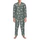 thumbnail image 3 of Fotbe Hedgehogs and Flowers Pijama de Hombre con Estampado de Manga Larga, Conjunto de 2 Piezas, Ropa de Dormir Suave y Cómoda con Bolsillos-Small, 3 of 7