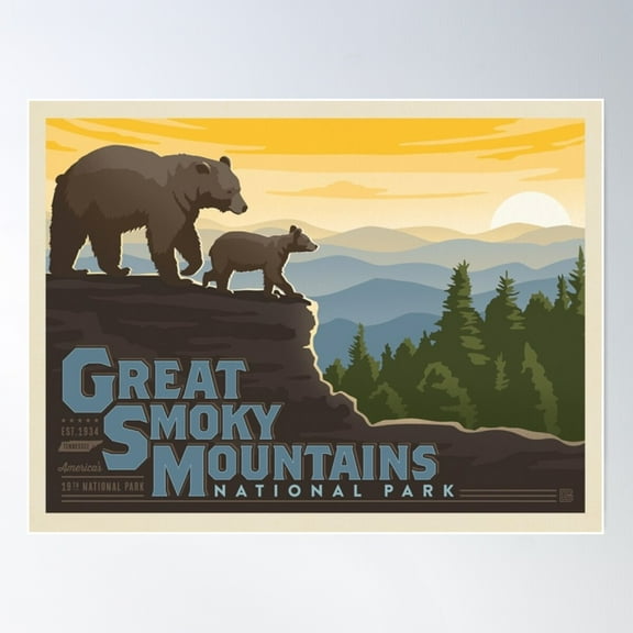 Great Smoky Mountains National Park Poster Wall Art, Modern Wall Decor For Living Room Bedroom, 8x12 UNFRAMED