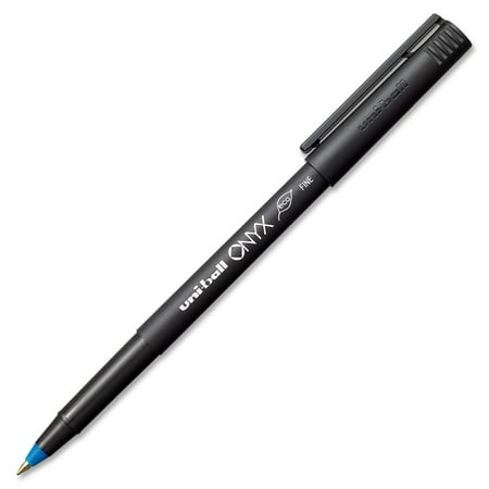 Uni-Ball Onyx Roller Ball Stick Dye-Based Pen, Blue Ink, Fine, Dozen