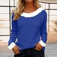 thumbnail image 2 of T-Shirt à Manches Longues pour Femmes Liquidation Chemises Mélangeuses pour Femmes Automne Hiver Col en Peluche Poignets Couleur Unie T-Shirt Décontracté à Manches Longues, 2 of 7
