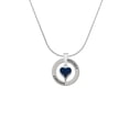 thumbnail image 2 of Delight Jewelry Silvertone Small Long Blue Heart Hockey Ring Charm Necklace, 18", 2 of 4