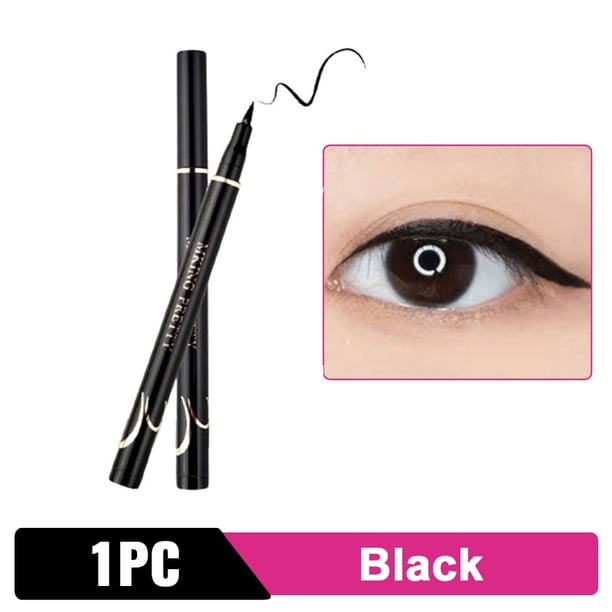 Delineador de ojos líquido negro Lápiz delineador de ojos a prueba de agua 36H Lápiz delineador de ojos líquido de larga duración Herramienta de cosméticos de secado rápido sin floración Dengxun unisex