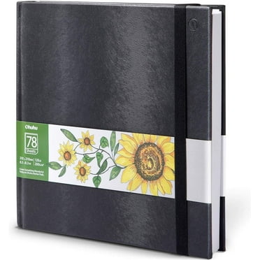 Ohuhu Sketchbook Marker Paper Pad: 8.3"x8.3" Square Drawing Papers 78 Sheets/156 Pages 120 LB/200 GSM Hardcover Sketching Books