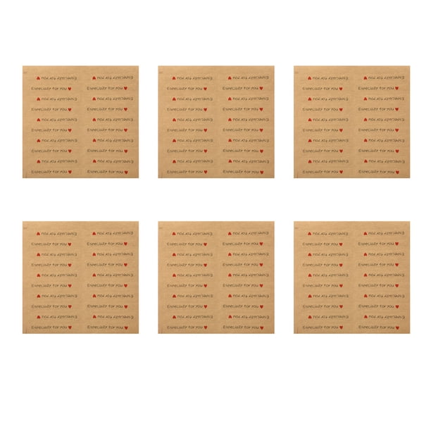 Billuyoard Caja de regalo de 6 hojas, pegatinas de sobre para tarjetas de felicitación, decoración autoadhesiva, cajas de dulces, calcomanías Herramientas y accesorios para hornear Marrón