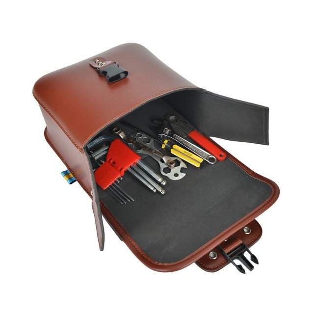 VOBOR Alforjas para Motocicleta, 1 par de Bolsas Laterales para Motocicleta, alforjas Impermeables de Cuero PU, Bolsas Colgantes para modificación de Coche(Marrón)