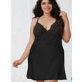 thumbnail image 3 of Plus Size Holiday Dresses for Women Oversized Women's Nightgowns & Sleepshirts Soft Camisole Tops Spaghetti Strap Casual Womens Sleepwear black, 3 of 3