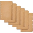 thumbnail image 2 of 30 Sheets 5-Tab Binder Dividers A6 Kraft Paper 6-Hole Binder Dividers 6.8x4.09inch A6 Notebook Index Dividers with Tabs Burlywood 6 Holes Ring Index Page, 2 of 9
