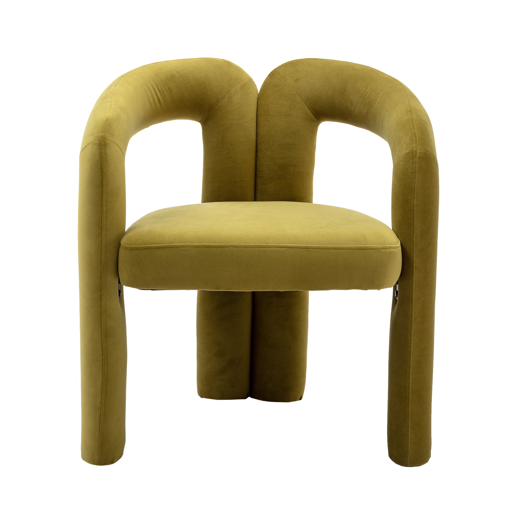 Sailvan Contemporary Velvet Barrel Accent Dining Chairs, Set of 2, Upholstered Side Chairs, Beige