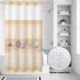 thumbnail image 2 of No Hook Shower Curtain, Yellow Summer Coastal Shower Curtains for Bathroom with See Through Top Window, Modern Ocean Waves Starfish Shell Waterproof & Washable Bath Curtain Small Stall 36"x78", 2 of 9