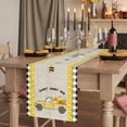 thumbnail image 2 of Table Runners 36 Inches Long Dress Scarves, Yellow Truck Farmhouse Kitchen/Dining Table Runner, Short Coffee Tablerunners, Spring Bees Honey Daisy Black Buffalo Plaid 13x36 Inch, 2 of 9