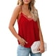 thumbnail image 1 of Camisola holgada con cuello en V y tirantes de encaje de crochet para mujer, lavable a máquina, mangas con ribete de encaje, sin mangas, 1 of 6