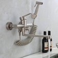 thumbnail image 3 of Wall-mounted Kitchen Mixer Tap With Spray Gun, Kitchen Sink, Stainless Steel Faucet, Hot/cold Water, Laundry Tub, Rotatable, 3 of 5
